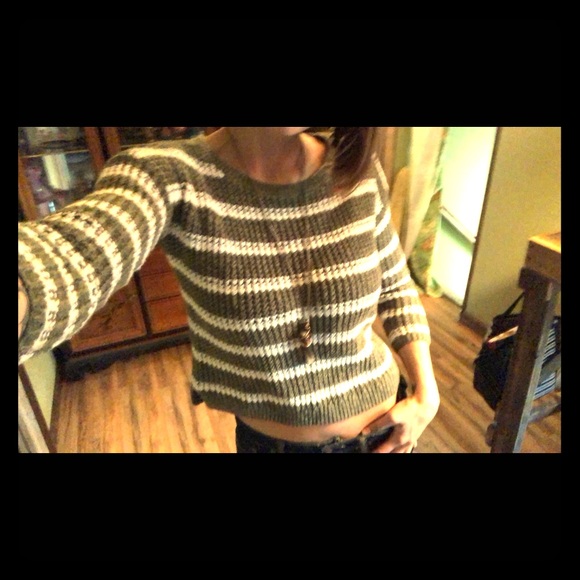 Hollister Sweaters - Hollister Green & white knitted sweater